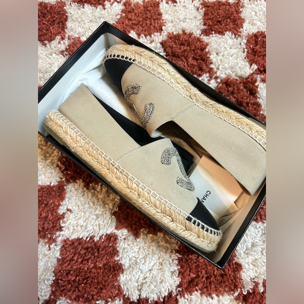 Chanel espadrilles size 41 with original box tag and dust bags